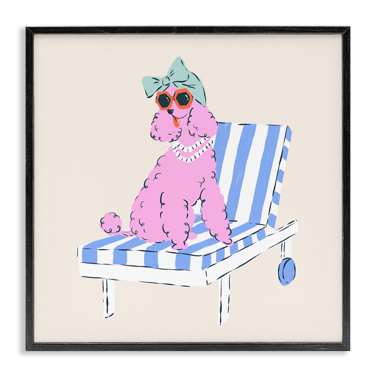 Stupell Industries Trendy Poodle Lounge Chair Framed Giclee, design by Krissy Mast